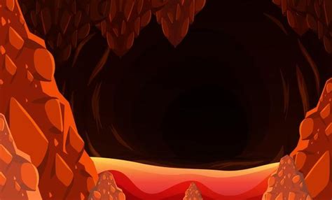 Free Vector Road To Hell Infernal Hot Cave With Lava And Fire