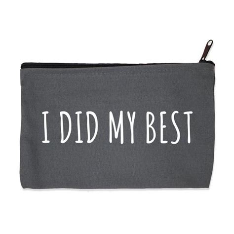 I Did My Best Canvas Zip Pouch Make Up Bag Pencil Case Etsy Zip Pouch Pouch Best Canvas