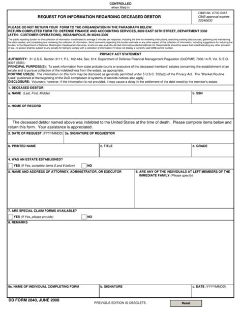 Dd Form 2840 Fill Out Sign Online And Download Fillable Pdf