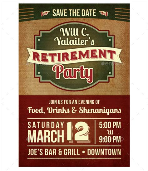Retirement Party Flyer Template Free Collection