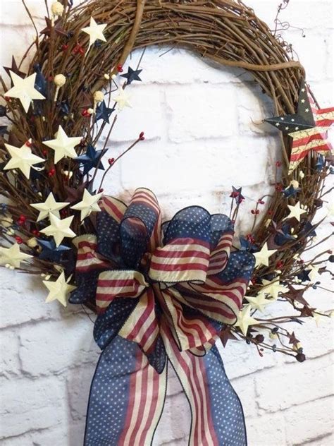 July 4th Wreaths For Front Door Patriotic Decorations Memorial Day