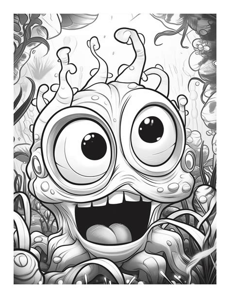 Free Bugged Eyed Monster Coloring Page 75 Free Coloring Adventure