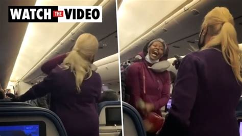 video shows woman punch flight attendant while wearing mask incorrectly my xxx hot girl