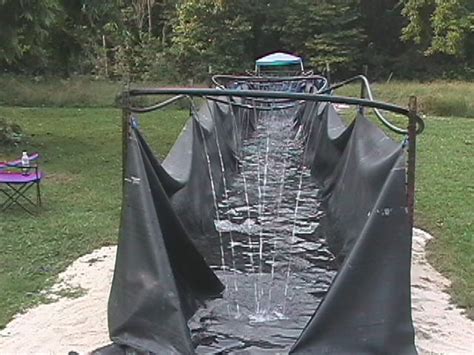Look at this fabulous backyard water park that my husband. Bradley's Home-Made Water Slide | Water slides backyard ...