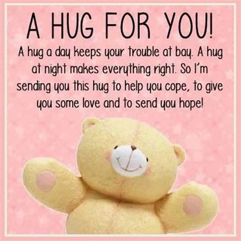 A Hug For You Hugs Friend Teddy Bear Good Morning Good Day Greeting