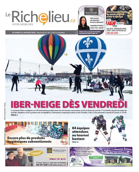Start studying jeudi 21 janvier. 21 JANVIER 2020 - Journal Le Richelieu