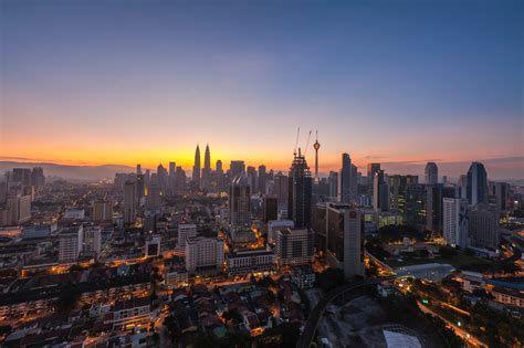 Kuala Lumpur Cityscape During Golden Hour Cityscape Time Photo San