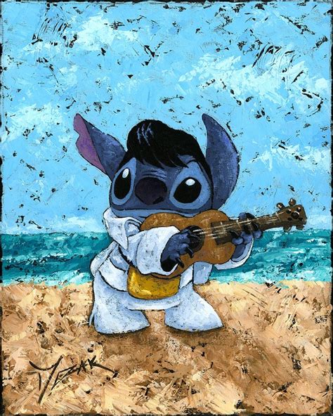 Trevor Mezak Playful Stitch From Lilo And Stitch Original Acrylic on Canvas Original Art Disney 