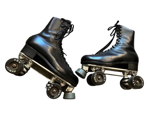 Vintage Riedell Roller Skates Mens Black 7 75 Womens 85 Comet Sure
