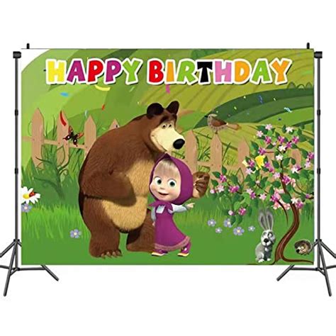 Buy Masha And The Bear 3backdropmasha And The Bear Party Decoration Supplies Masha Birthday