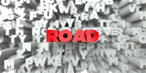 Road Red Text On Typography Background 3d Rendered Royalty Free