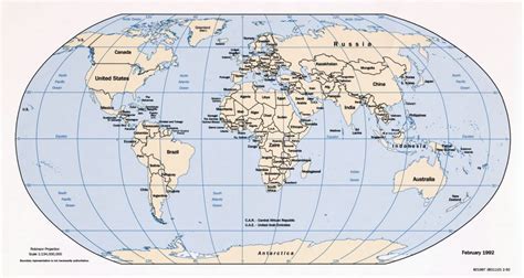 Крупномасштабная политическая карта мира 1992 Мир Maps of the