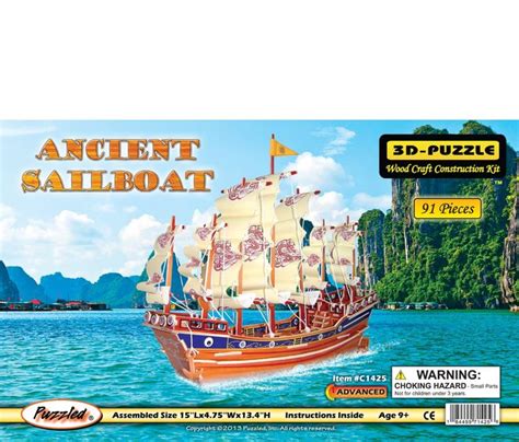 Ancient Sailboat Illuminated 3D Puzzles CoTa Global Sailboat 3d