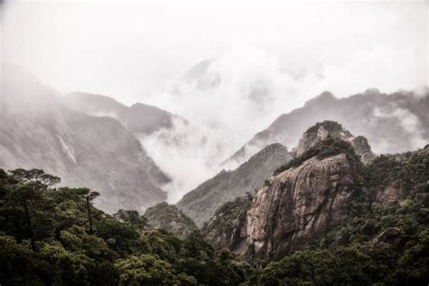 Landscape Of Fog Mountains Of China Stock Photo Image Of Cloud Plant