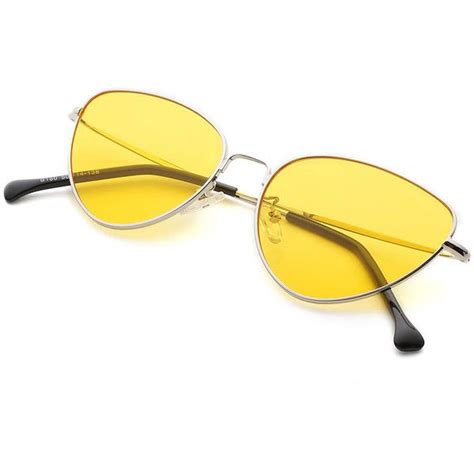 Oval Shaped Flat Lens Sunglasses