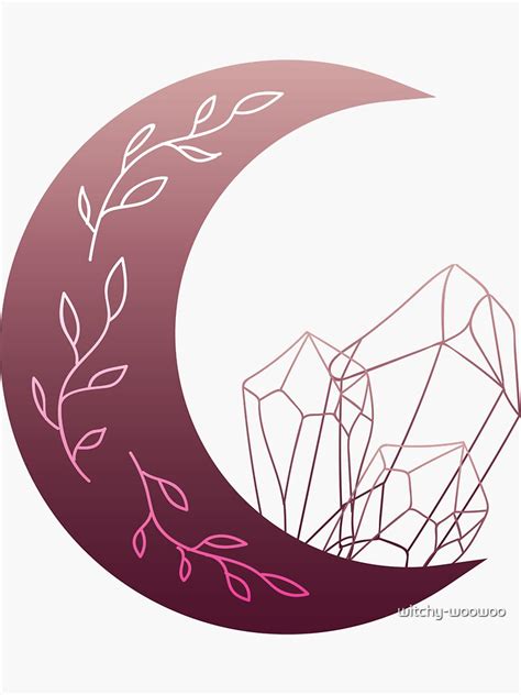 Moon Crystals Sticker For Sale By Witchy Woowoo Redbubble