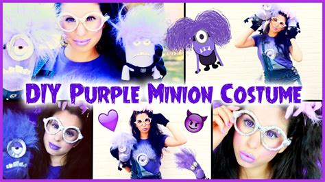 Diy Evil Purple Minion Costume Makeup And Hair Halloween Tutorial Youtube