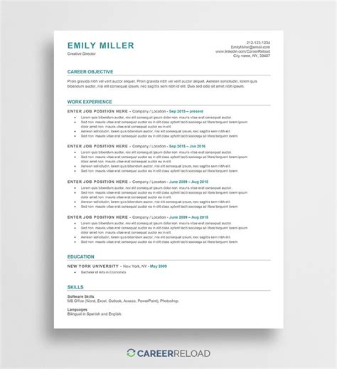 Website cool free cv can help you craft a professional and modern resume. Free Word Resume Templates - Free Microsoft Word CV Templates