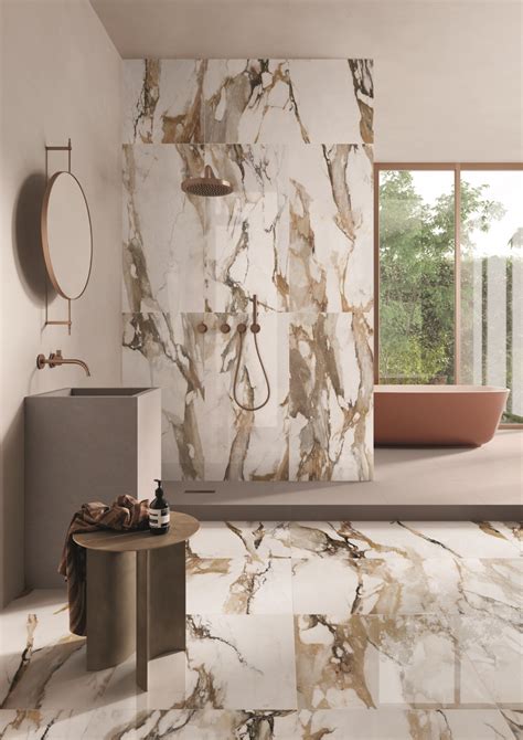 Porcelain Stoneware Wallfloor Tiles With Marble Effect 9cento Alba Oro