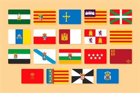 Premium Vector Spanish Regions Flag Collection Illustration
