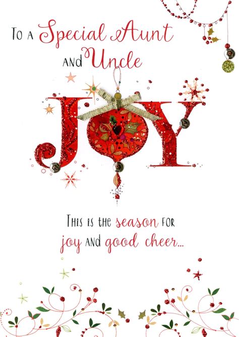 Aunt Uncle Embellished Christmas Card Cards