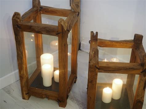 These Beautiful And Very Rustic Candle Lanterns Are Made From Recycled
