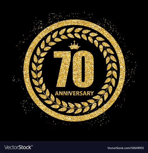 Template Logo 70 Years Anniversary Royalty Free Vector Image