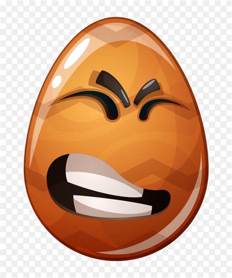 Brown Egg With Emoji Face On Transparent Background Png Similar Png