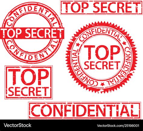 Top Secret Stamp Set Confidential Sign Royalty Free Vector