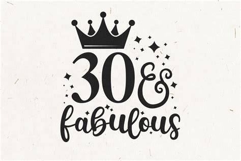 30 And Fabulous 30th Birthday Design Silhouette Svg Png Etsy