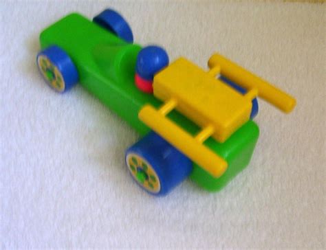 Vintage Gay Toys Inc Plastic Green Racer W Blue Wheels Head Can Turn