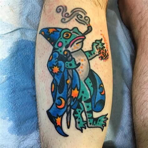 Frog Wizard By Jon Larson At Harlequin In Hamtramck Mi Frog Tattoos