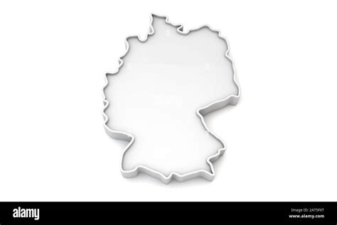 Einfache Weiße 3d Karte Von Deutschland 3d Rendering Stockfotografie