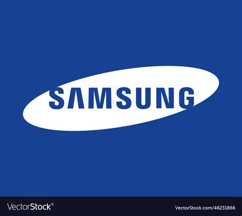 Samsung Brand Logo Phone Symbol Blue And White Vector Image