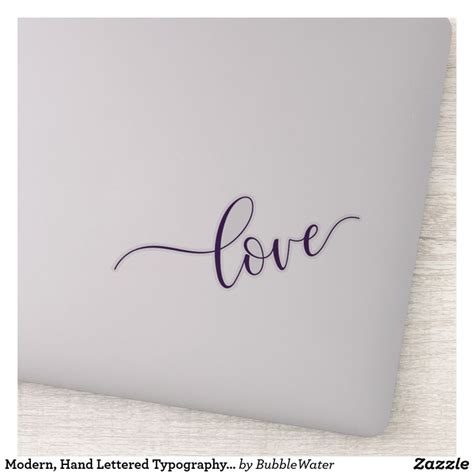 Modern Hand Lettered Typography Love Sticker Love