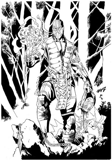 Sub Zero Usando Power Coloring Pages Mortal Kombat Coloring Pages