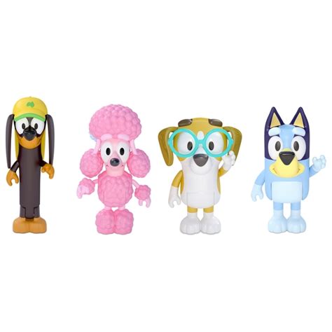 Bluey And Friends Bluey Coco Snickers And Honey 4 Pack Smyths Toys Uk
