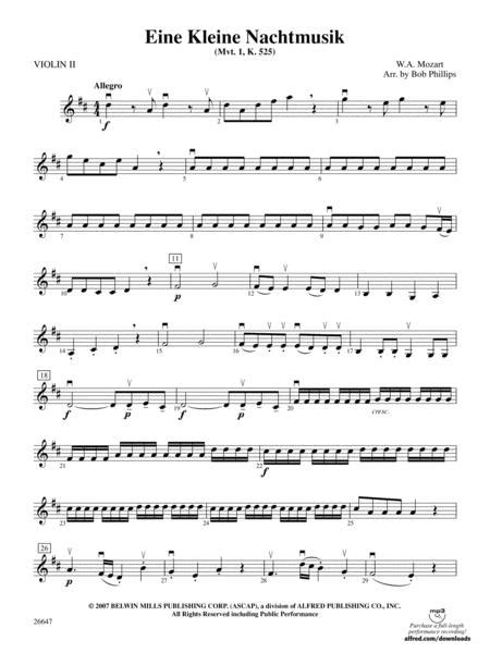 Eine Kleine Nachtmusik 2nd Violin By Wolfgang Amadeus Mozart 1756