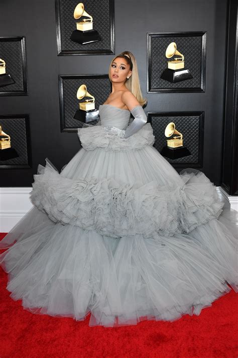 Ariana Grande Shuts Down Grammys 2020 Red Carpet In Giant Dress