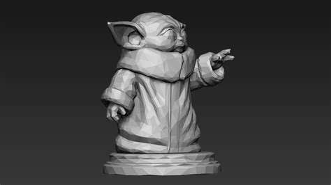 Low Poly Baby Yoda Star Wars The Mandalorian Printable 3d Model 3d