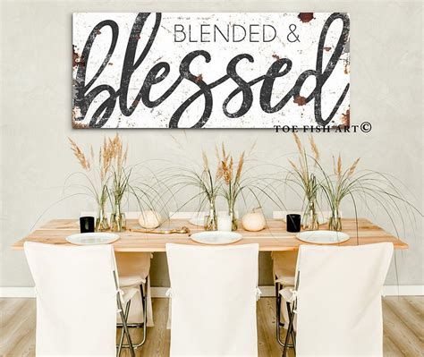 Blended And Blessed Sign Modern Farmhouse Wall Decor Etsy New Zealand