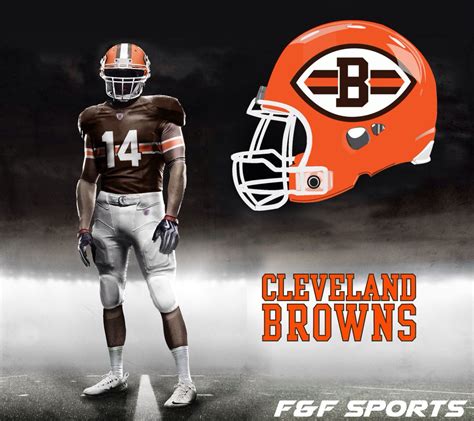 Concept Uni Brown White And Orange Added Logo To Helmet Browns Football Uniforms Nfl
