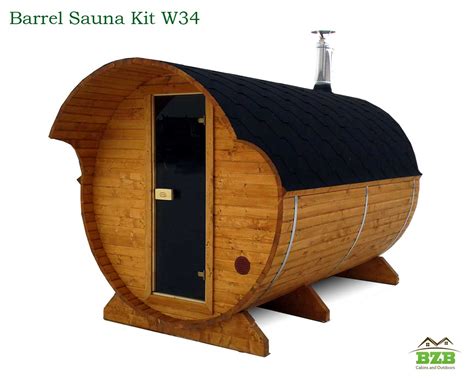 2 Room Barrel Sauna Kit W34 Sauna Heater Included Bzb Cabins