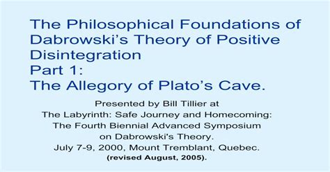 Plato Kazimierz Dabrowskis Theory Of Positive Disintegration Pdf
