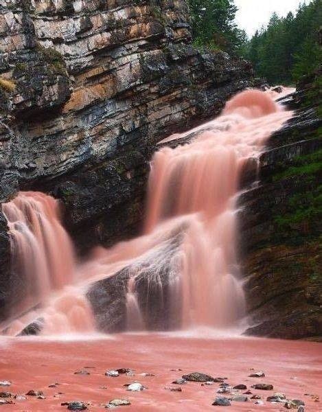 A Red Waterfall On Another Loves Waterfall Beautiful Waterfalls