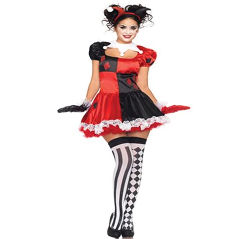 Make Your Smile Carnival Halloween Party Adult Sexy Womens Clown Costume Sexy Circus Outift