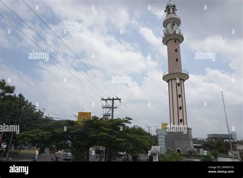 The Tower Of Masjid Agung Kediri Kediri Great Mosque Stock Photo Alamy
