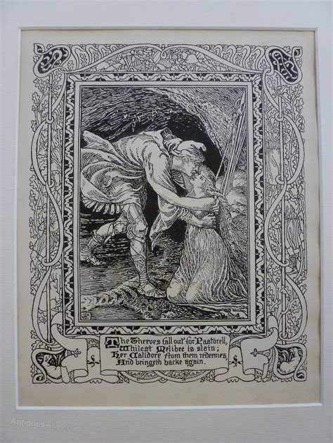 Antiques Atlas Original Walter Crane Faerie Queene Woodcut