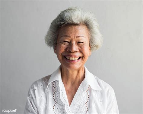 Elderly Asian Woman Smiling Face Expression Portrait Premium Image By Rawpixel Com Japanese