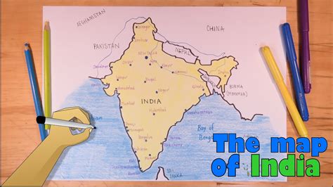 How To Draw The Map Of India Easily Youtube